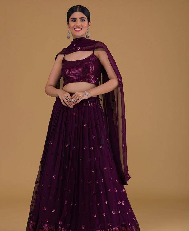 Zeel Clothing vol 27 georgette Purple Party wear lehenga choli in Kolkata